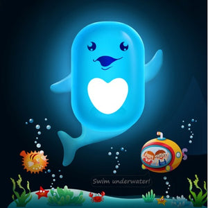 3D DIY Wallpaper Cute Dolphin Nightlight Auto induction Bed Lamp Light