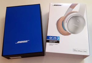 Bose QuietComfort QC 25 APPLE Noise Cancelling Headphones Black/White Wired