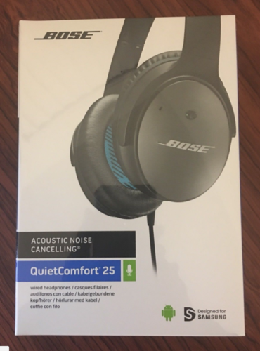 Bose QuietComfort QC 25 Android Noise Cancelling Headphones Black/White Wired